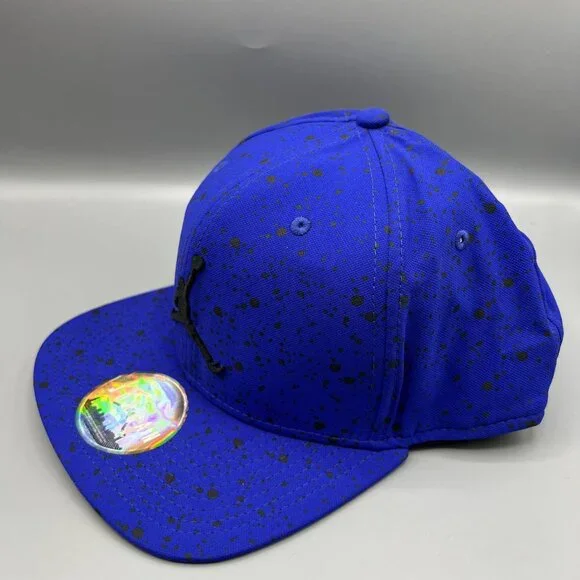 Air Jordan Hat Men Blue Black Speckled‎ Print Jumpman Snap Back Cap